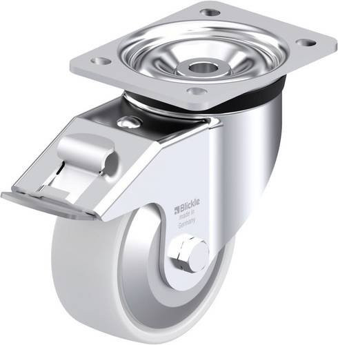 Blickle Stahlblech-Lenkrolle LK-PO 127R-FI-FA in Silber, Rad-Durchmesser: 125 mm, Tragfähigkeit: 400 kg - Bild 1