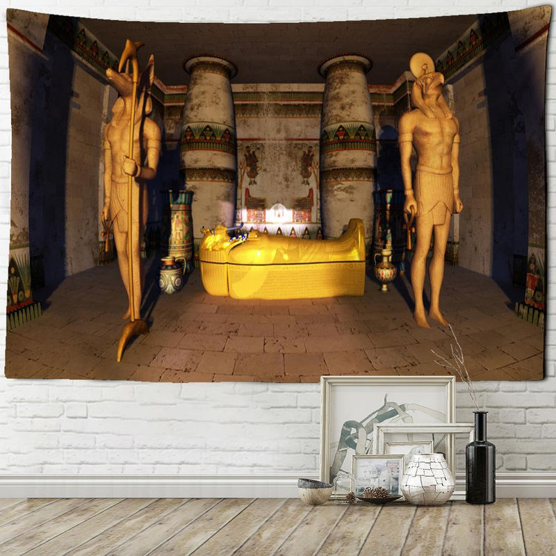 Super Six Wandteppich Altes Ägypten Pharao im Boho-Stil, mehrfarbig, B: 95 cm, H: 70 cm - Bild 2