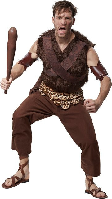 tectake Herrenkostüm Steinzeit-Clanchef, Fantasy, Braun - Bild 1