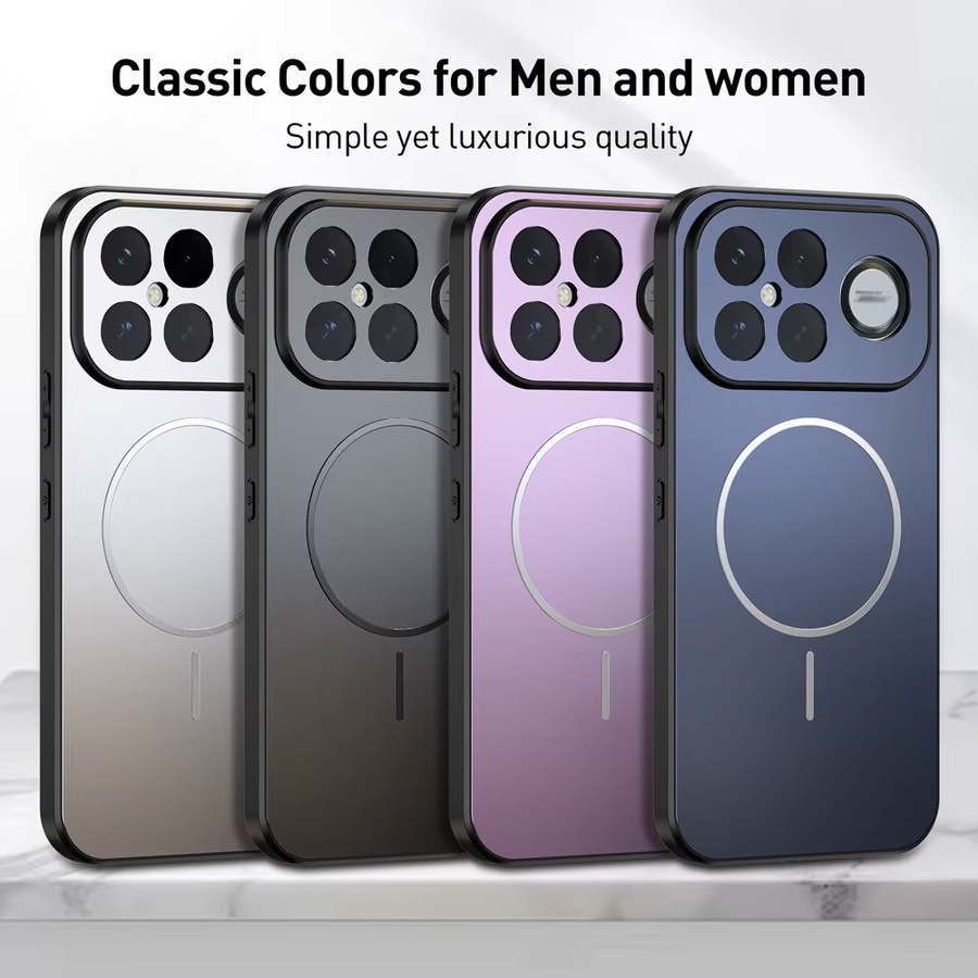 Magnetische Matte Schutzhülle für Xiaomi 17 Pro Max, 15, 14T, POCO F8 Ultra Pro und X6 in Grau mit MagSafe Unterstützung und Frosted Finish - Bild 5