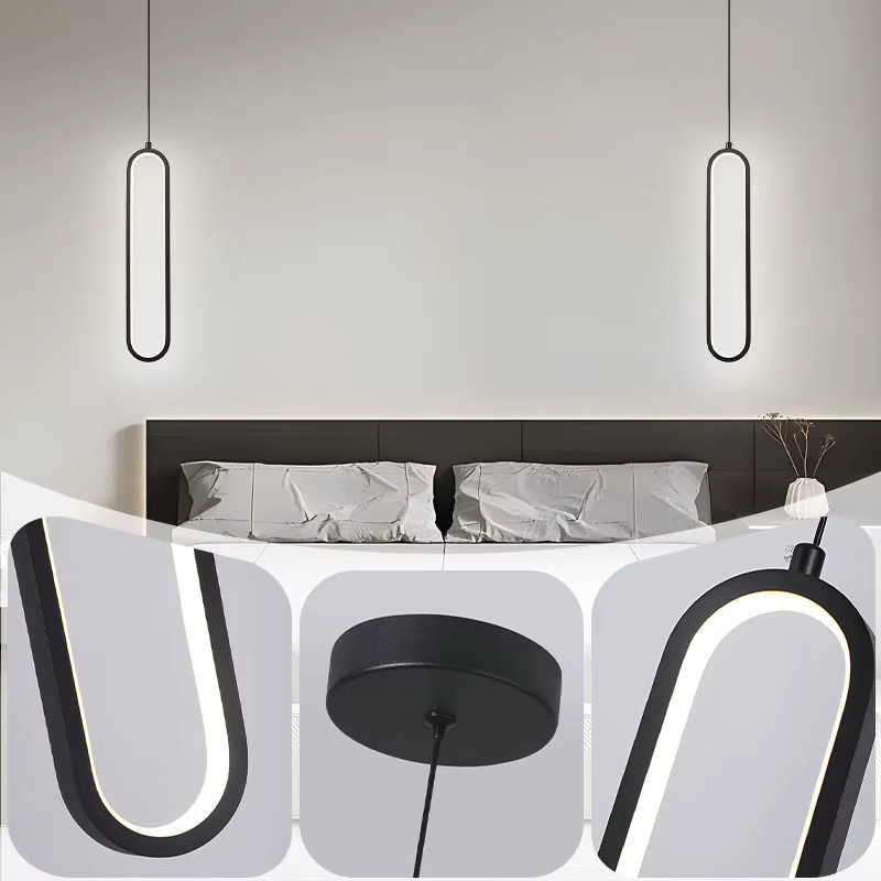 HAULVANG LED-Pendelleuchte im skandinavischen Design, schwarz, Metall, Zylinderform - Bild 3