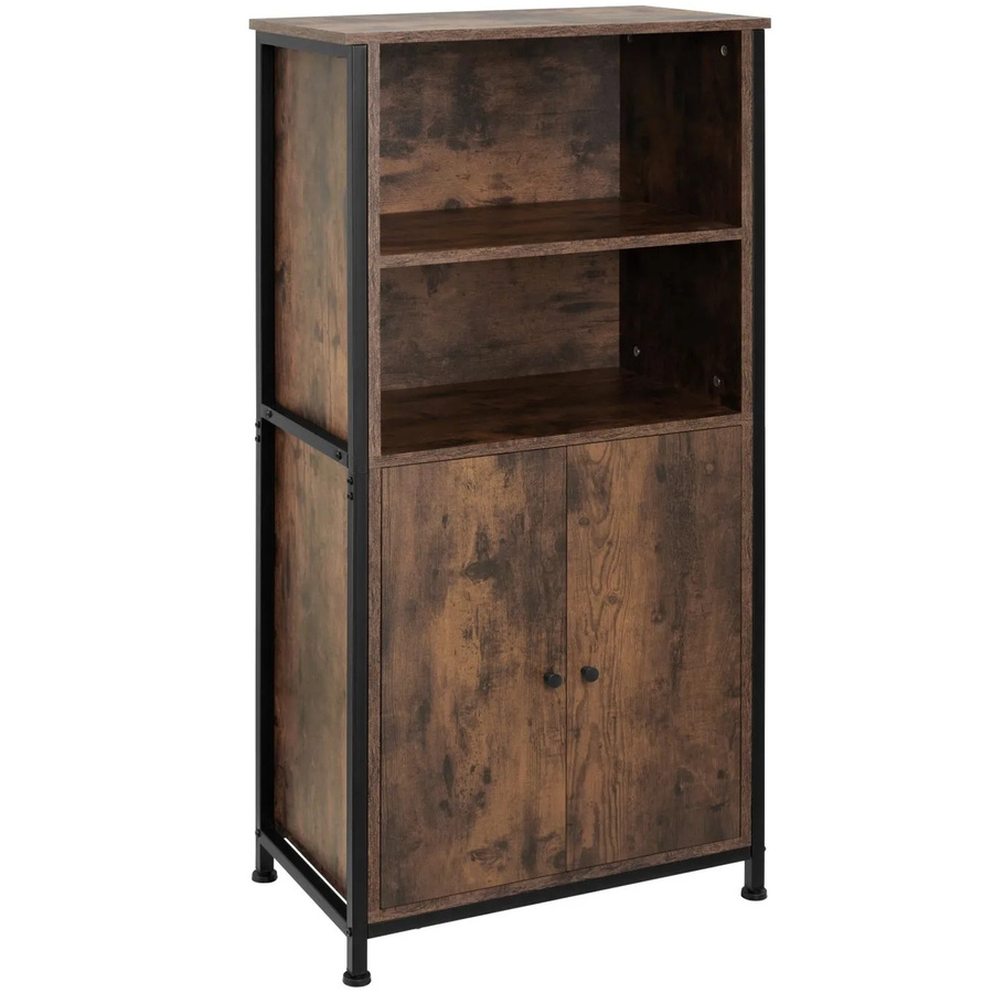 tectake Highboard Doncaster Industrial Style aus Holz und Stahl in Dunkelbraun, B/T/H: 60 x 38 x 125 cm - Bild 3