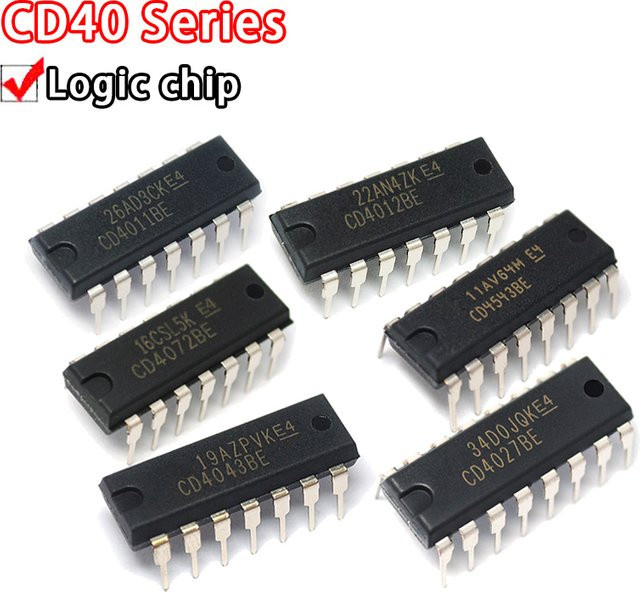 10er Set Si Tai&SH CMOS Logik-ICs CD4001BE bis CD4066BE DIP-14 in Schwarz - Bild 1