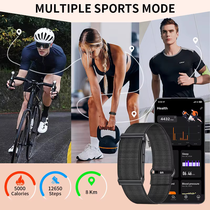 LIGE Smart Fitness Tracker Armband in Schwarz für Damen und Herren mit Herzfrequenzmessung, Schlafüberwachung, Anruf-Erinnerung und Wasserdichtigkeit - Bild 3