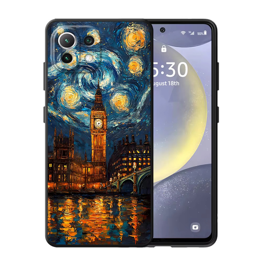 Van Gogh weiche Handyhülle für Xiaomi Mi 15 14 13 Pro 12T 11T 12 10T 13 Lite 12X in Schwarz und Multicolour - Bild 3