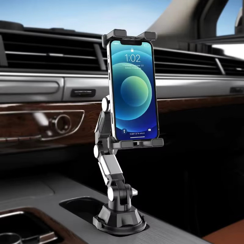 VIKEFON Tablet-Getränkehalter für Auto oder LKW, verstellbarer Arm mit 360 Grad Rotation, Universal Tablet Ständer und Telefonhalter in Schwarz - Bild 3