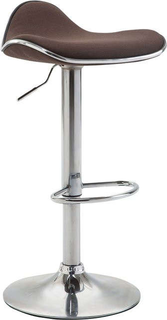 TPFLiving Barhocker Shangrila mit Metallgestell in Chromoptik und Stoffbezug, Farbe: Braun, H x B x T: 115 x 45 x 45 cm - Bild 1