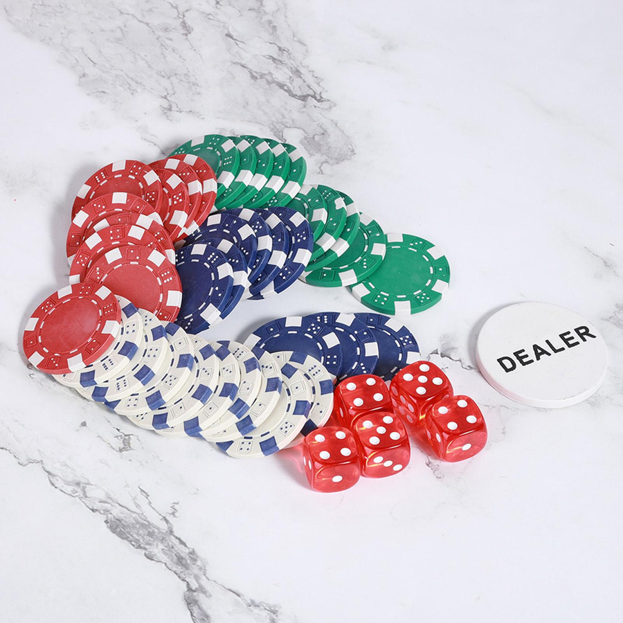 Lixada Poker Chips Spiel Set mit Karten und Würfel in Aluminium Fall - Bild 2