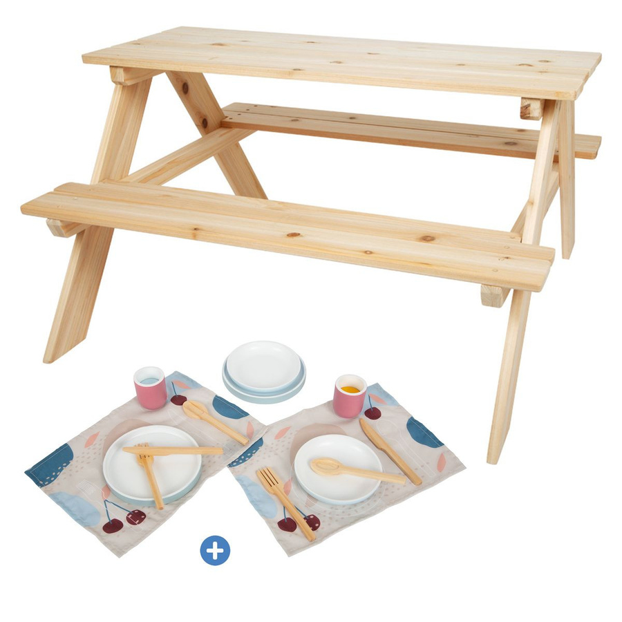 small foot Picknick-Set mit Picknicktisch & Geschirr-Set, 19-tlg. - Bild 1
