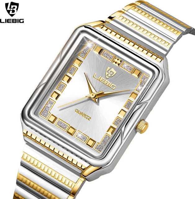 LIEBIG Armbanduhr Edelstahl, Gold, Quarz, Diamantbesetzt, Damen - Bild 1