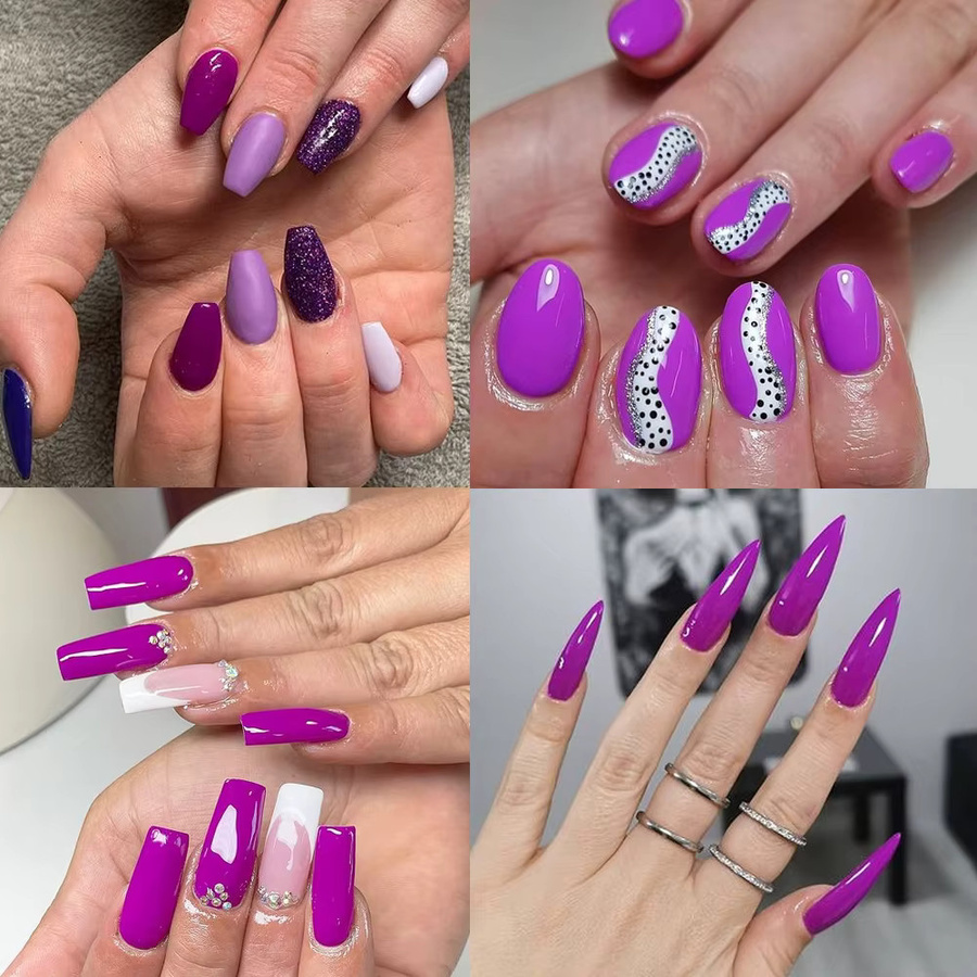 KODIES GEL Nagellack Semi Permanent, Dunkel Lavendel, Glänzend - Bild 3