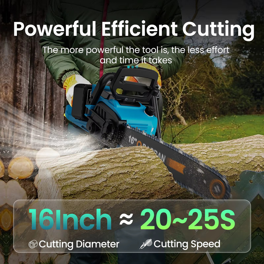 Makita 16-Zoll bürstenlose elektrische Kettensäge mit 3500 W, blau, kompatibel mit Makita LXT Akkus - Bild 2