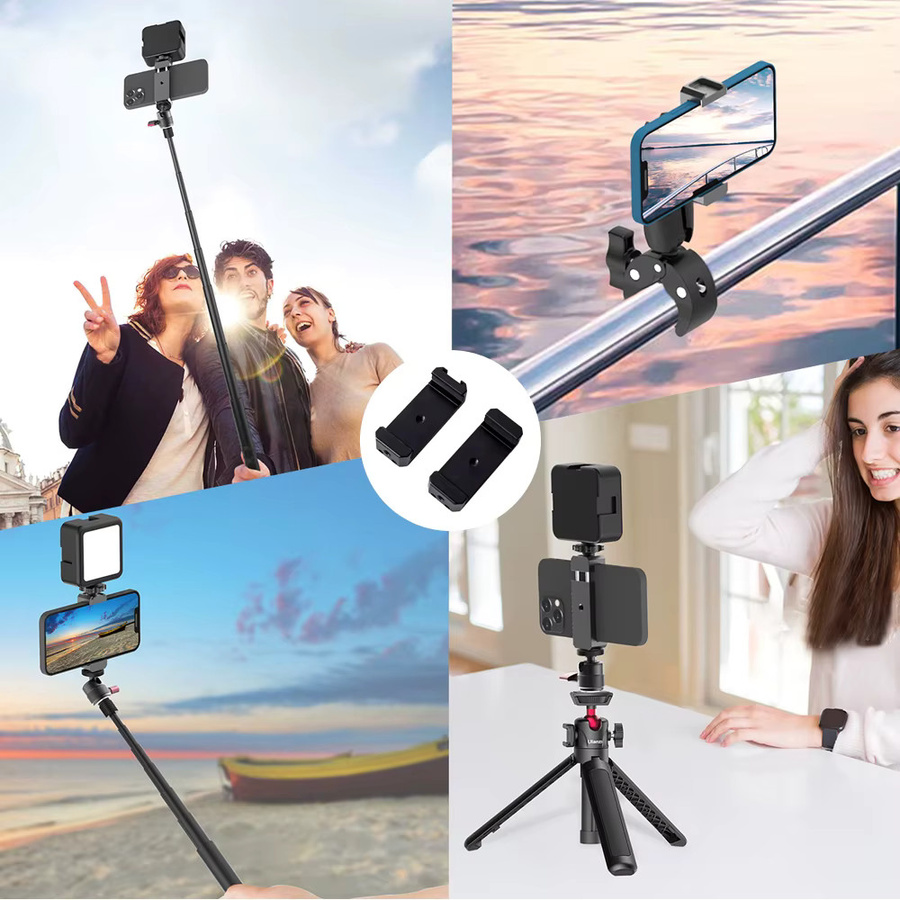 EXSKOF Smartphone Halterung aus Aluminiumlegierung in Schwarz mit 1/4 Zoll Gewinde für Stativ und Tripod - Bild 5