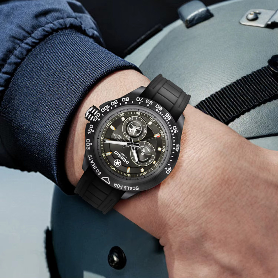 Deesio Armbanduhr Automatik, Edelstahl, Saphirglas, Schwarz, Herren - Bild 3