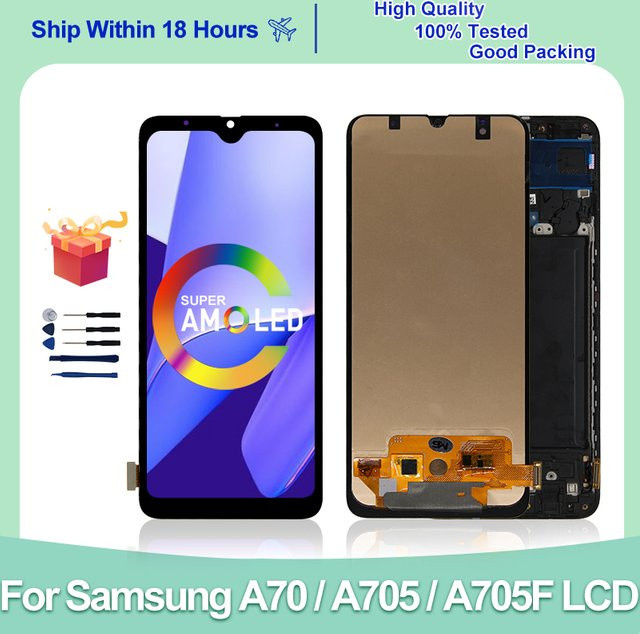Samsung Galaxy A70 AMOLED Display Ersatz mit Touchscreen Digitizer in Schwarz SM-A705FN/DS - Bild 1