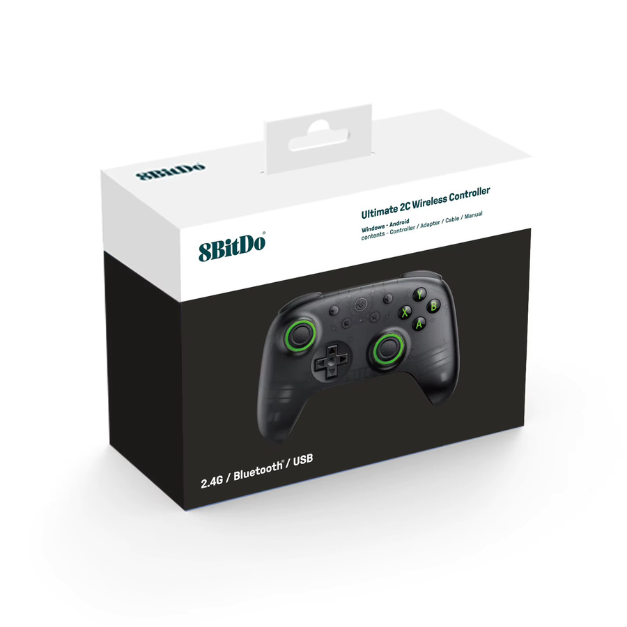 8BitDo Ultimate 2C Wireless Gaming Controller mit Hall-Effekt-Joystick für Windows und Android, Transparent Black Edition - Bild 3