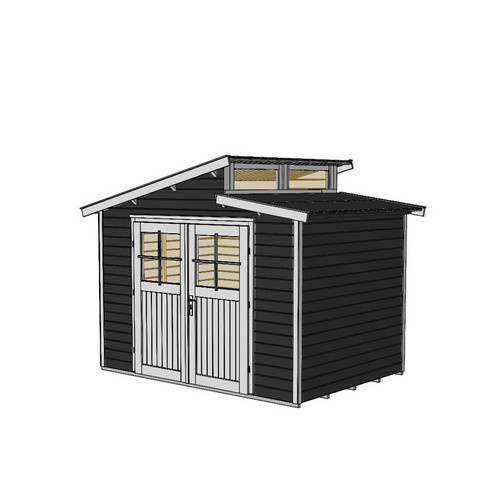 WEKA Gartenhaus aus Holz in Anthrazit mit Pultdach und modernem Design B/H/T: 327 x 252 x 209 cm - Bild 4