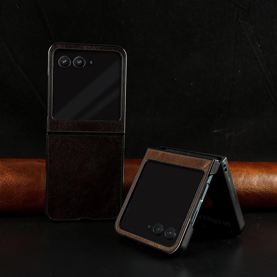 Premium Leder Handyhülle für Motorola Razr 50 Ultra in Braun - Bild 3