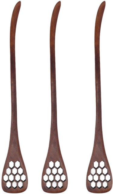 3er-Set Honiglöffel aus Holz in Braun von TOMTOP JMS als wiederverwendbare Rührstäbe für deine Küche - Bild 1