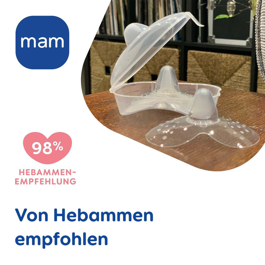 MAM Stillhütchen 2er Pack aus Silikon in Transparent, BPA-frei - Bild 2