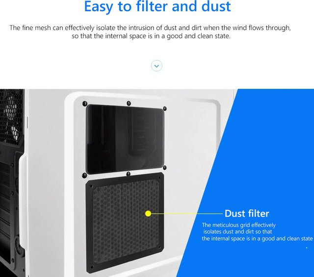 APWIKOGER Magnetischer Staubfilter für PC-Lüfter in Schwarz, Staubschutz-Netzabdeckung für Computergehäuse (8–14 cm) - Bild 1