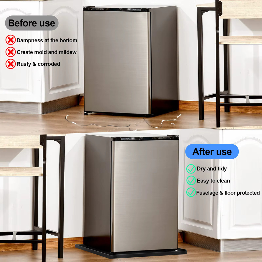 TOP-MAX Rutschfeste Silikonmatte als Bodenschutz für Kühlschrank und Waschmaschine, Schwarz Grau, B/T: 60 x 60 cm - Bild 3