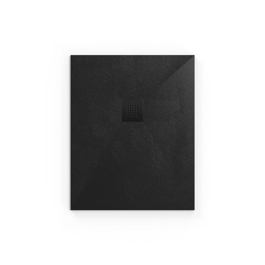 Swiss Aqua Technologies Duschwanne aus Gussmarmor in Schwarz, rechteckig und flach, inklusive Siphon und Füßen, B/T: 100 x 90 cm - Bild 2