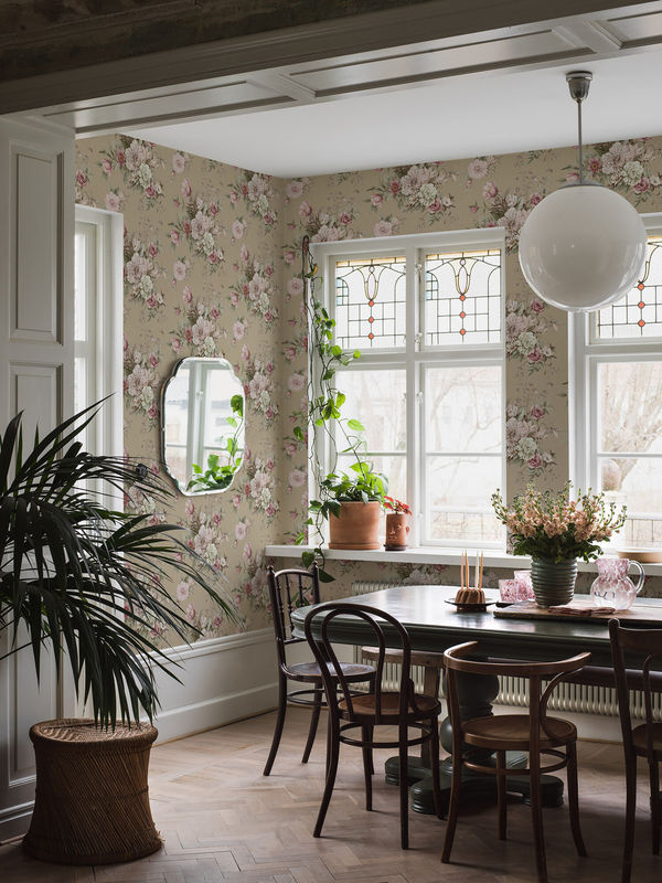 BoråsTapeter Wallpaper Floral Charm 4250 Motiv Tapete mit botanischem Blumenmuster in Beige, Pink und Multicolour, Non-Woven - Bild 2