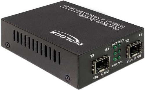Delock 86203 2 SFP Medienkonverter 1 GBit/s Ethernet/LAN Schwarz - Bild 1
