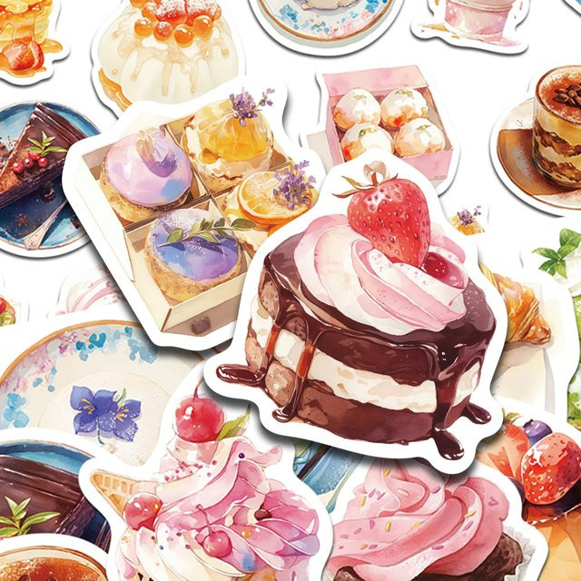 30 Stück Cartoon Dessert Shop Aufkleber für Laptop, Telefon und Kühlschrank in Multicolour - Bild 1