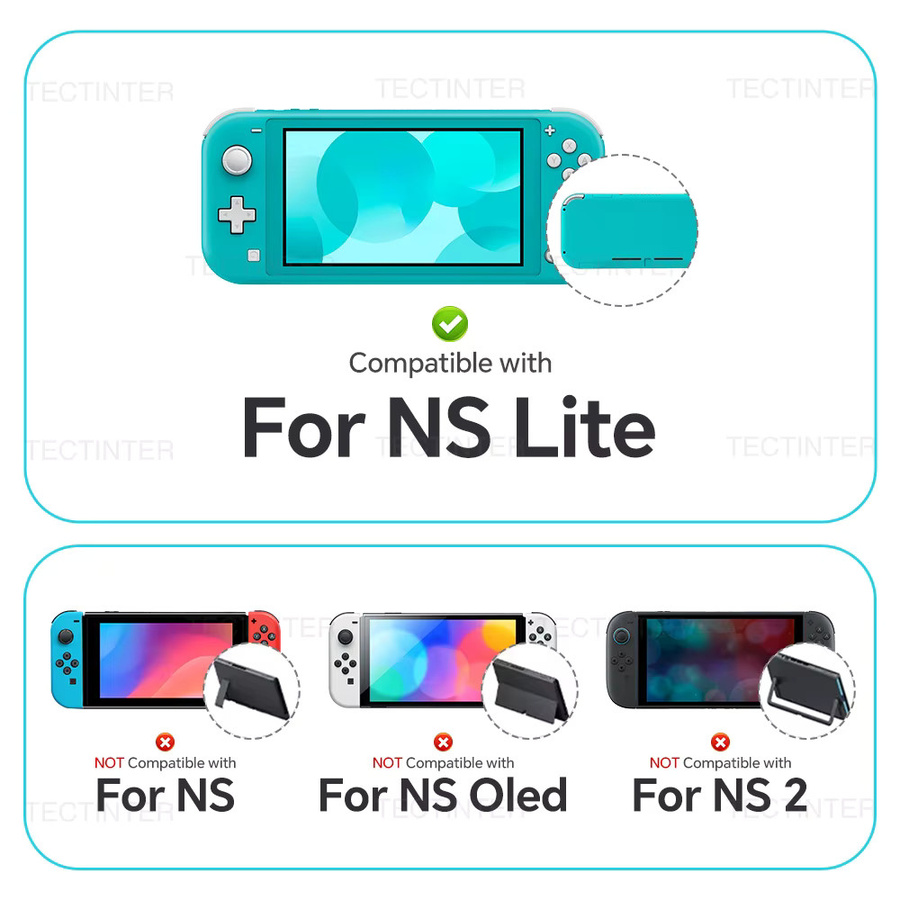 Transparente Schutzhülle aus hartem PC-Kristall für deine Nintendo Switch Lite Konsole, kratzfest und stoßfest - Bild 2