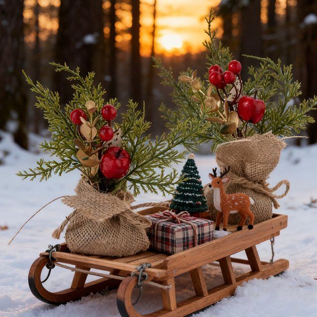 Künstlicher Weihnachtsbaum von smr als Tischdekoration für Hochzeit und Garten - Bild 1