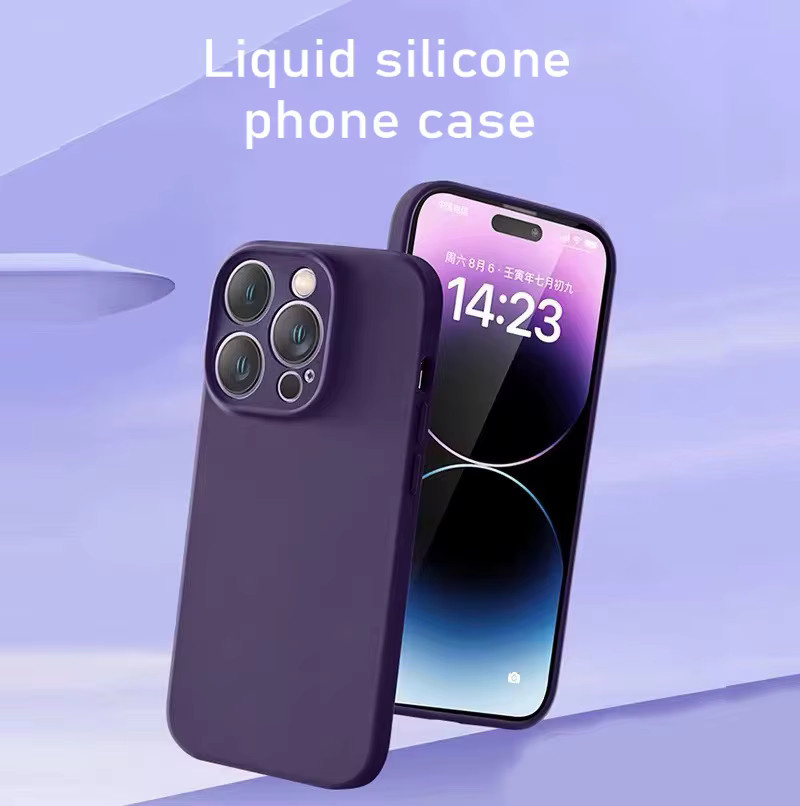 Stoßfeste Silikon-Hülle mit gerader Kante für iPhone 11 12 13 14 15 Pro XS Max XR X 8 7 in Blau und Lila - Bild 2