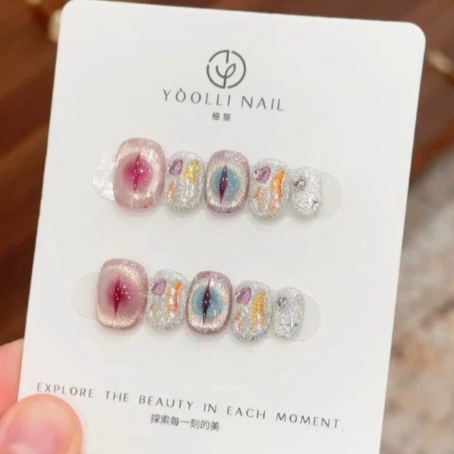 Alem Byd Nails Katzenaugen Kunstnägel, 10 Stück, Glänzend, Unisex - Bild 1