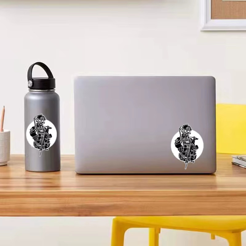 10 Stück wasserfeste matte Aufkleber für Laptop, Auto und Helm mit 8 cm Durchmesser - Bild 2