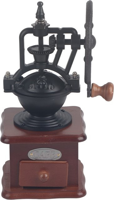 Qiilu Manuelle Handkaffeemühle im Retro-Design aus Holz, Braun - Bild 1