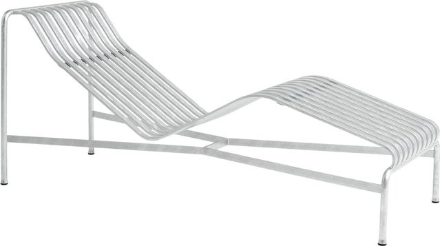 HAY Palissade Chaise Longue aus pulverbeschichtetem Stahl in Silber - Bild 1