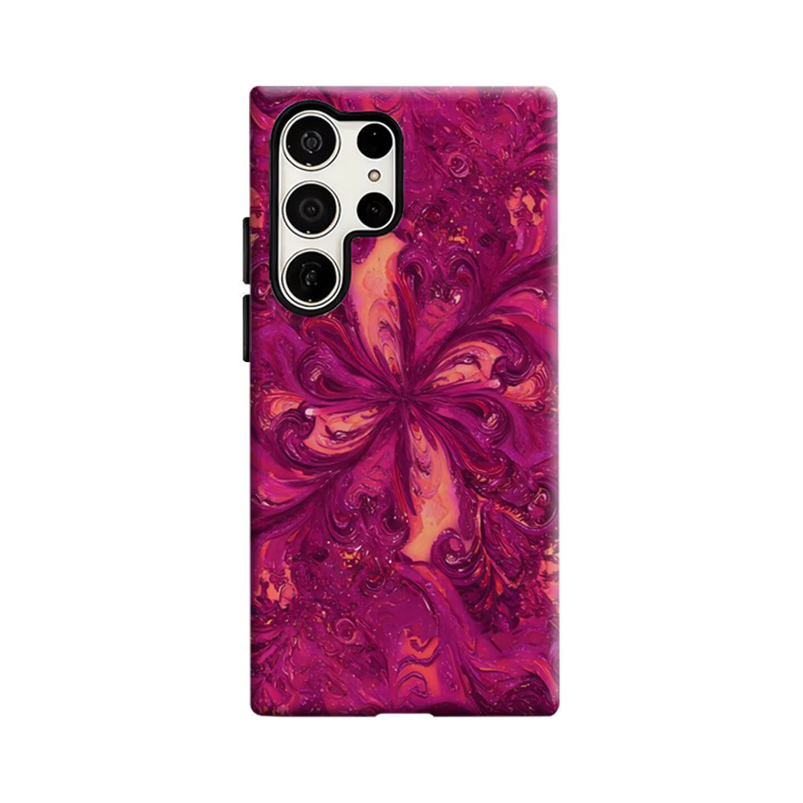 Stoßfeste Doppelschicht Handyhülle Magenta Swirl für Samsung Galaxy S25 Ultra, S24 und S23 Ultra Plus in Pink und Purple - Bild 6