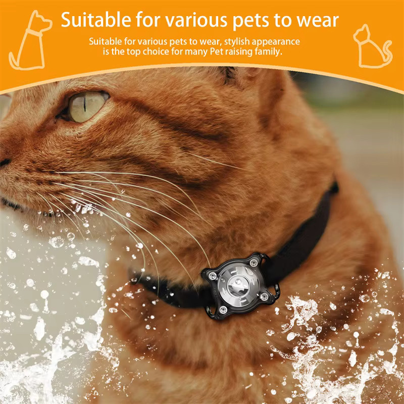 Apple AirTag Halter für Hundehalsband mit abnehmbaren Metallschlaufen, passend für Halsbänder mit einer Breite von 3 cm, in Schwarz oder Pink - Bild 4