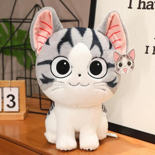 Kidsly Käsekatze-Plüschpuppe, Schwarz-weißes Plüschtier, 24cm - Bild 1