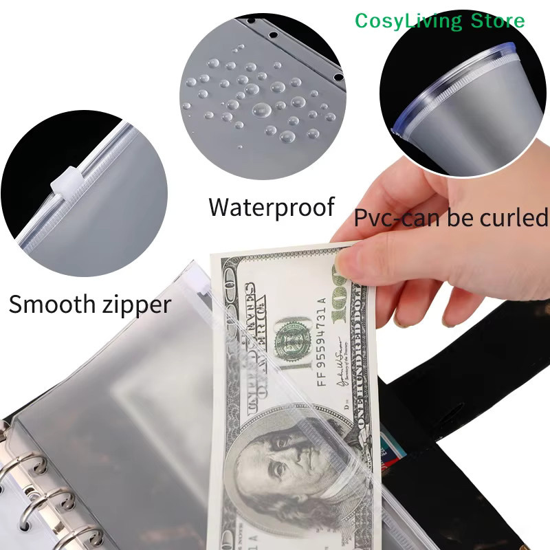 8 Stück transparente PVC-Bindertaschen mit Reißverschluss als Geldorganizer und Dokumentenablage in A5 und A6 - Bild 3