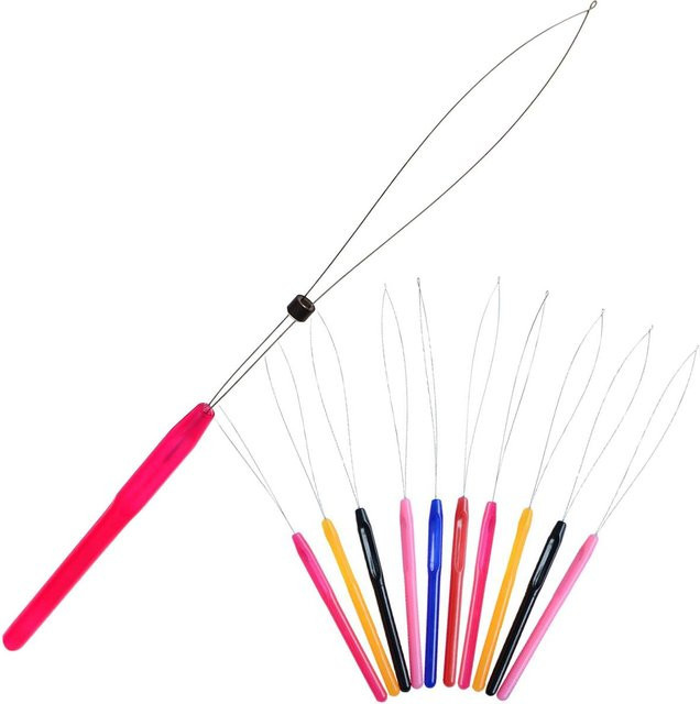 Haar Extensions Nadel Einfädler Werkzeug für Silikon Microlink Perlen - Bild 1
