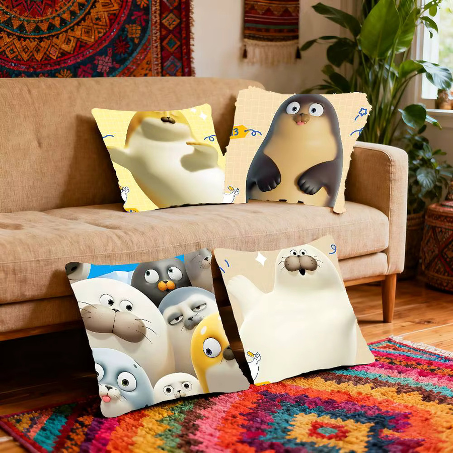 S-Sealook Kissenbezug im Vintage-Stil mit Tiermotiv, quadratisch, Multicolour, Breite: 40 cm - Bild 2