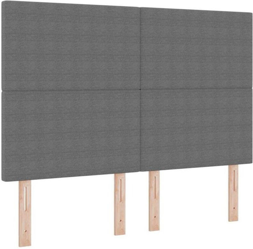 vidaXL Kopfteil in Hellgrau mit Rippstoff, Breite: 144 cm - Bild 1