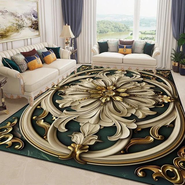 Karpetti 3D Blumenteppich mit floralem Design, rutschfest und waschbar, B/T: 80 x 160 cm, Multicolour - Bild 1