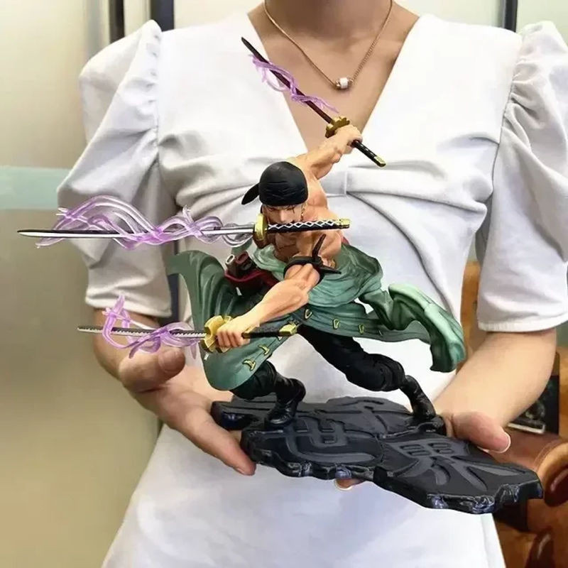 Bandai Anime Zoro Figur Drei-Messer-Flow Sammlerfigur aus Kunstharz, mehrfarbig - Bild 1