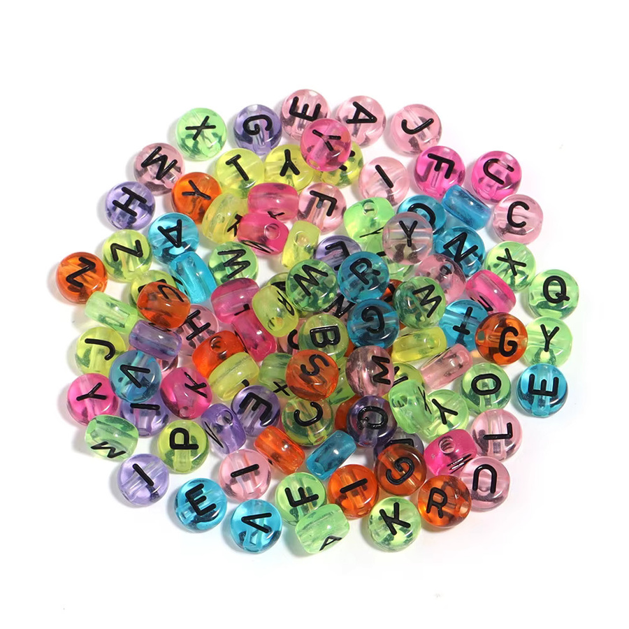 7 mm Acryl-Alphabet-Perlen in Multicolour für DIY-Handwerk und Dekoration - Bild 2