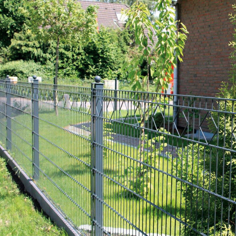 Schmuckzaun CARO für den Vorgarten aus Stahl in Anthrazit, Doppelstabmatte, Höhe: 6 cm, Breite: 1200 cm, Tiefe: 50 cm - Bild 1