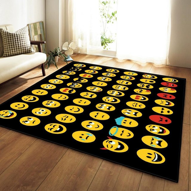 Lodestar Emoji Wohnzimmerteppich mit Kinder-Motiv, rutschfest und waschbar, B/T: 60 x 40 cm, Multicolour - Bild 1