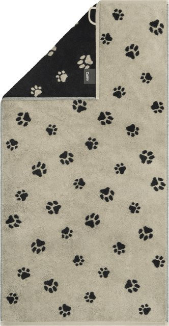 Cawö Gästetuch WE LOVE DOGS Paws in Schwarz und Beige aus Baumwolle - Bild 1